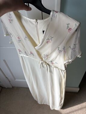 Vintage 90s Dawn Joy Fashions Cottagecore Grandma Mesh Floral Top Dress